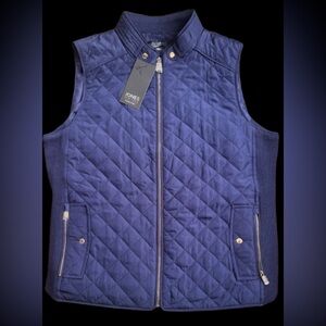 Jones New York Quilted Blue Vest